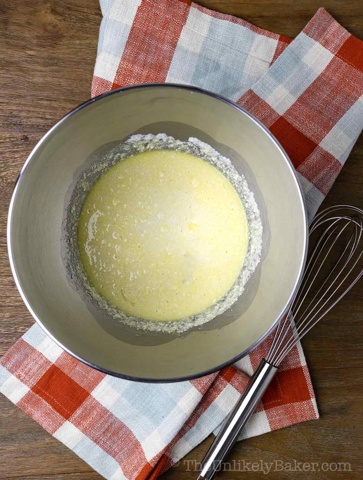 Ricotta cheese mixture in a bowl.