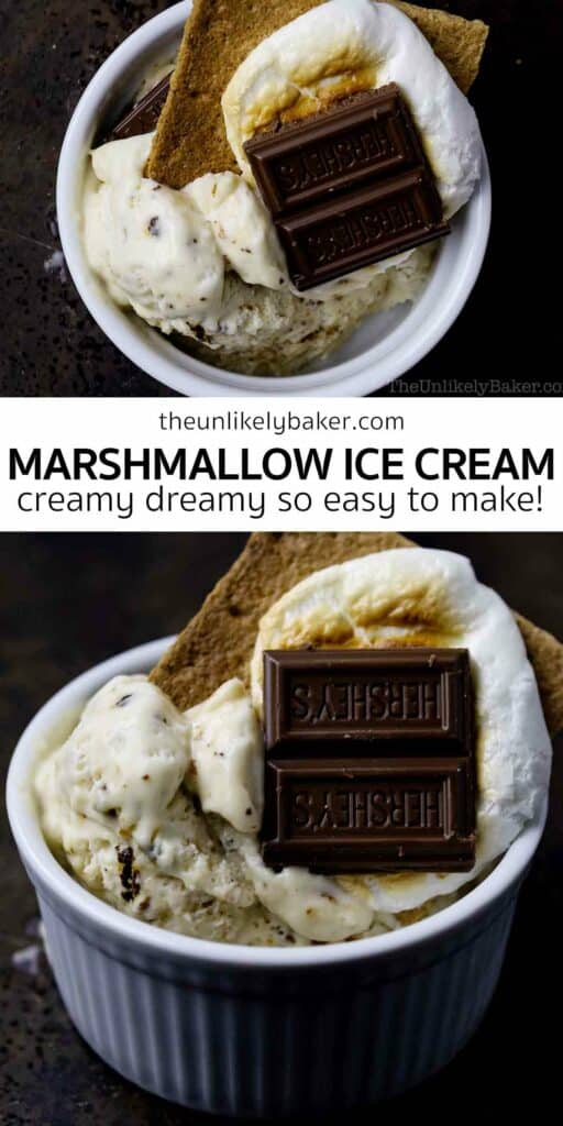 Pin for Creamy Marshmallow Ice Cream.