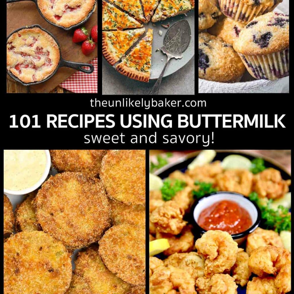 Collage recipes that use leftover buttermilk with text overlay.