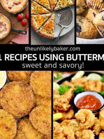 Collage recipes that use leftover buttermilk with text overlay.