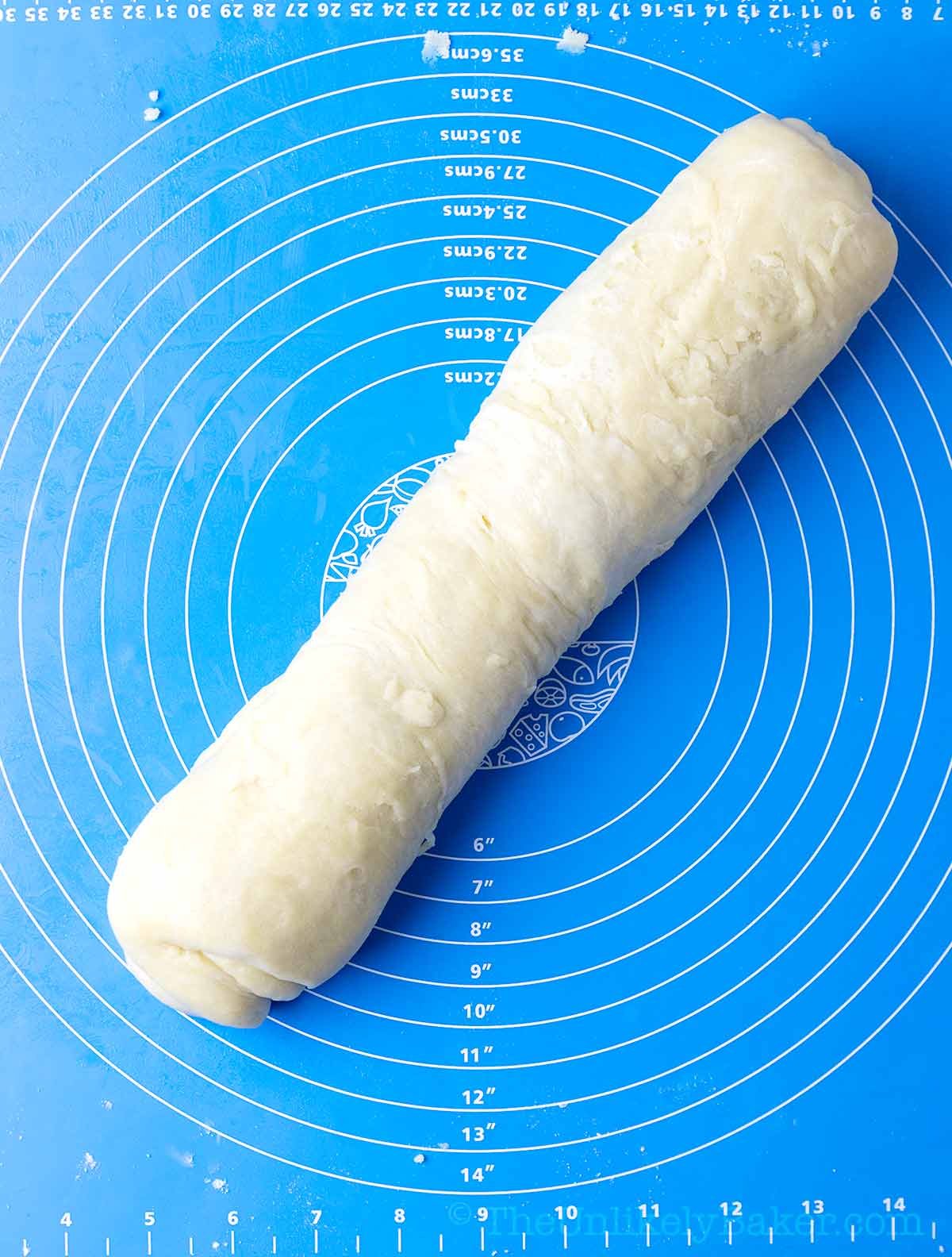 Rolled hopia dough.