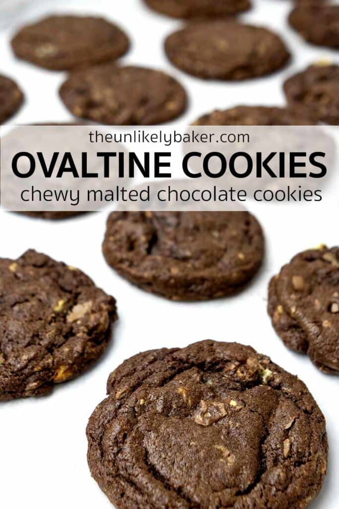 Pin for Malted Chocolate Cookies.