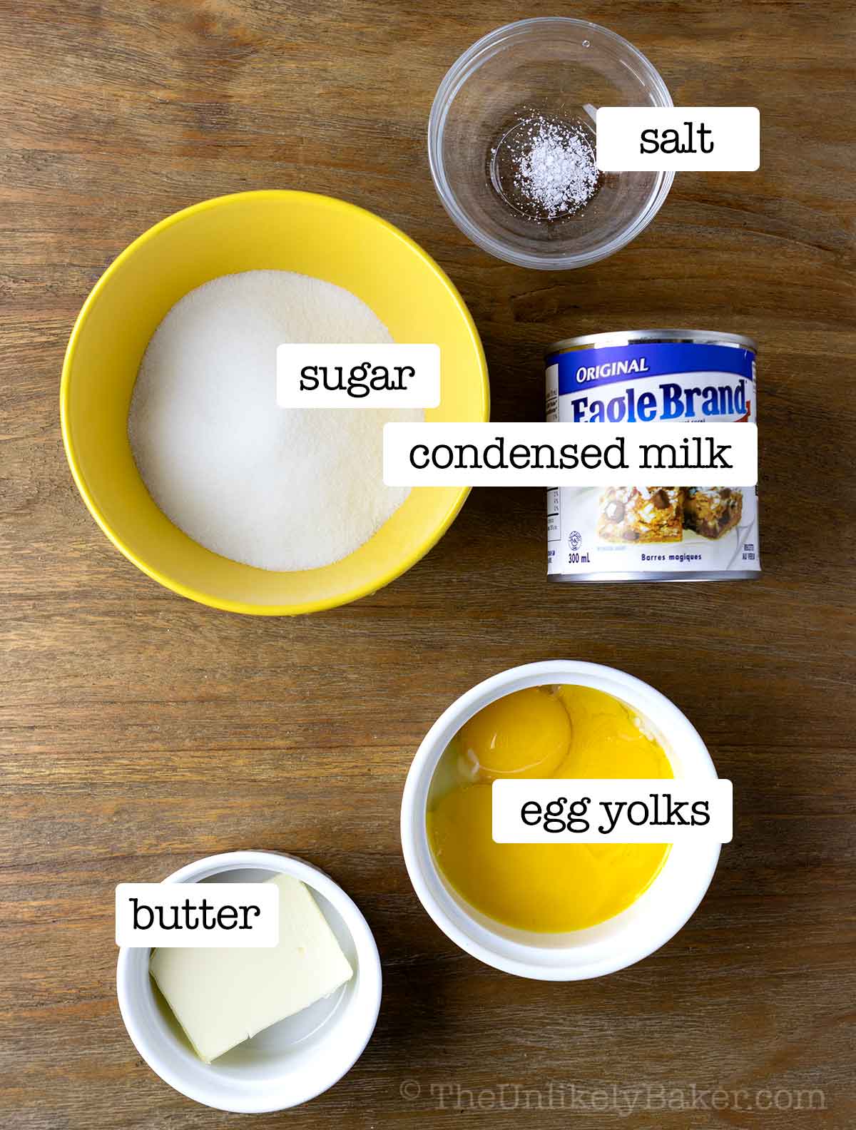 Yema ingredients with text overlay.
