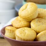 A bowl of freshly baked mochi muffins.