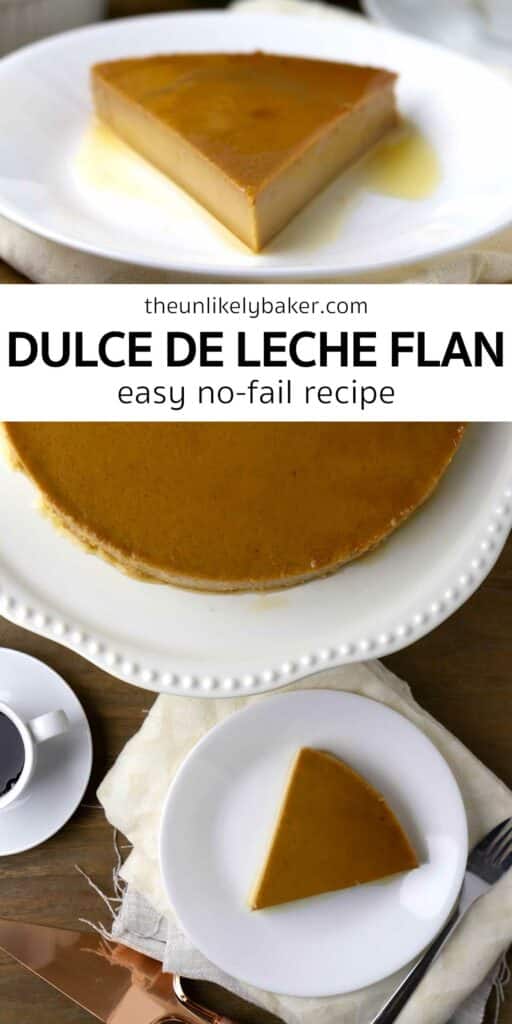 Pin for Easy Dulce de Leche Flan Recipe.