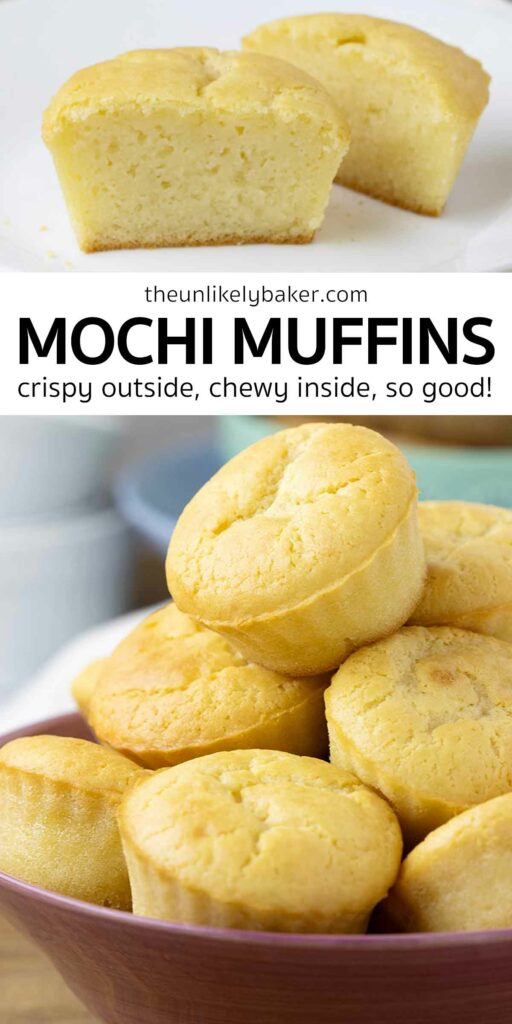 Pin for Chewy Mochi Muffins.