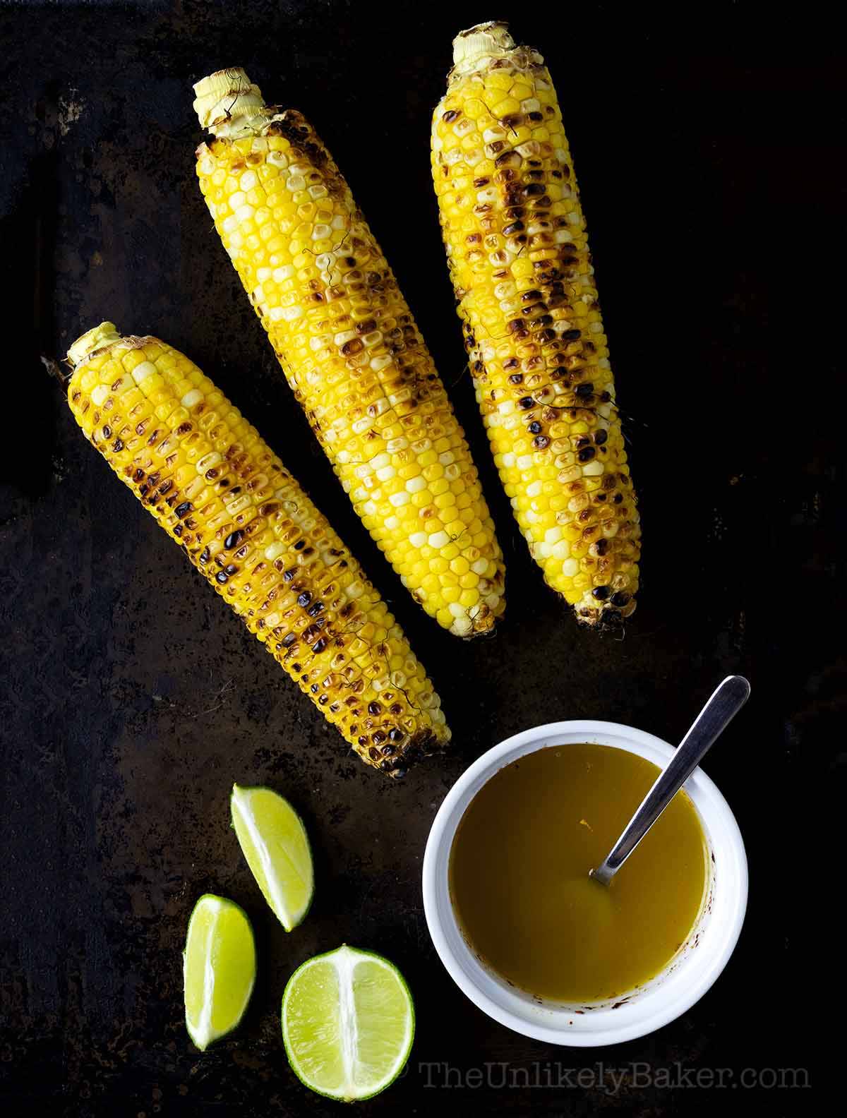 Corn with chili lime butter.