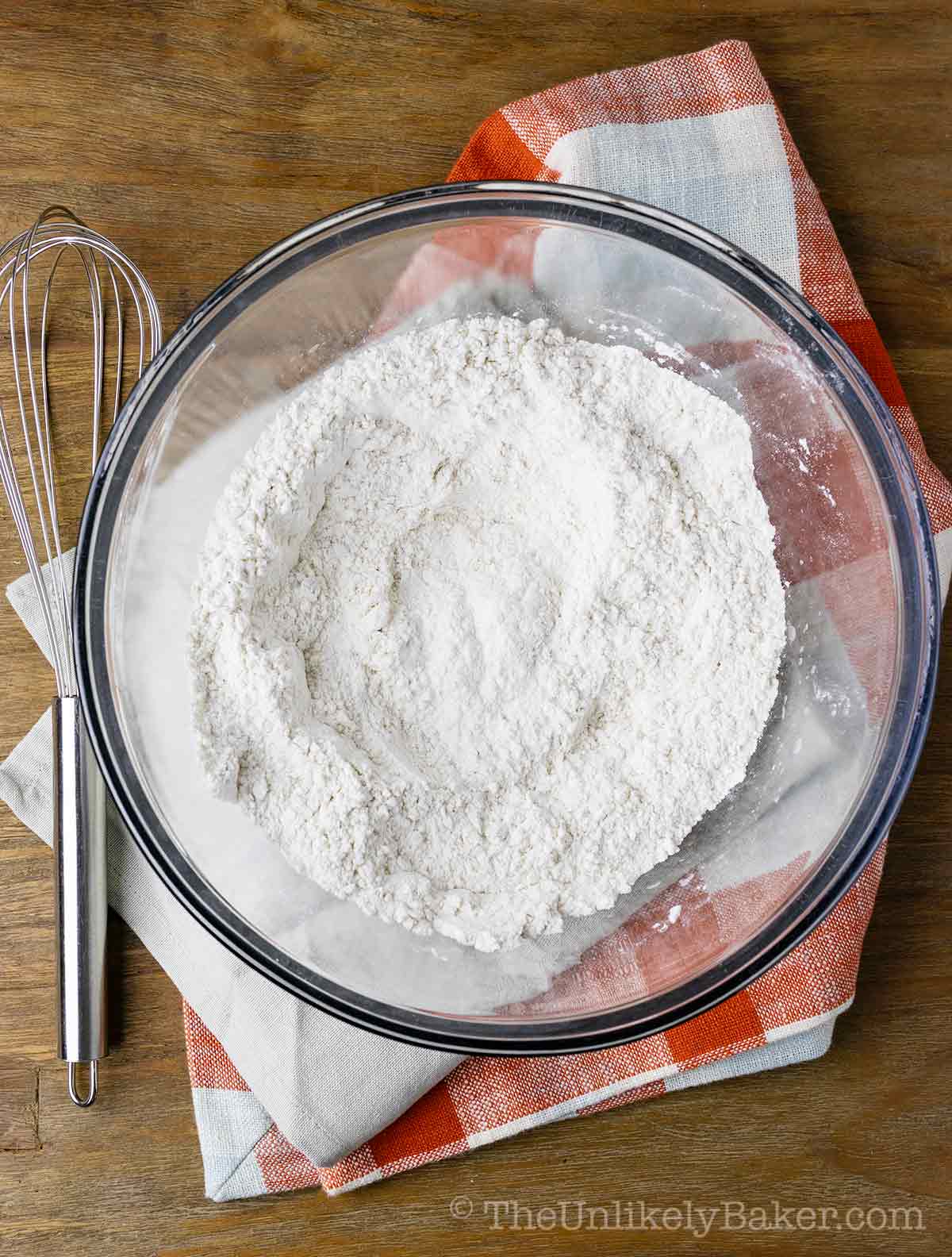 Dry ingredients in a bowl.