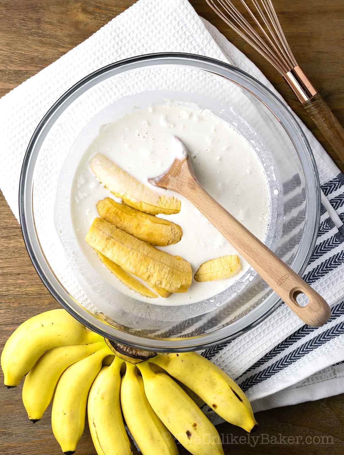 Saba bananas in batter.