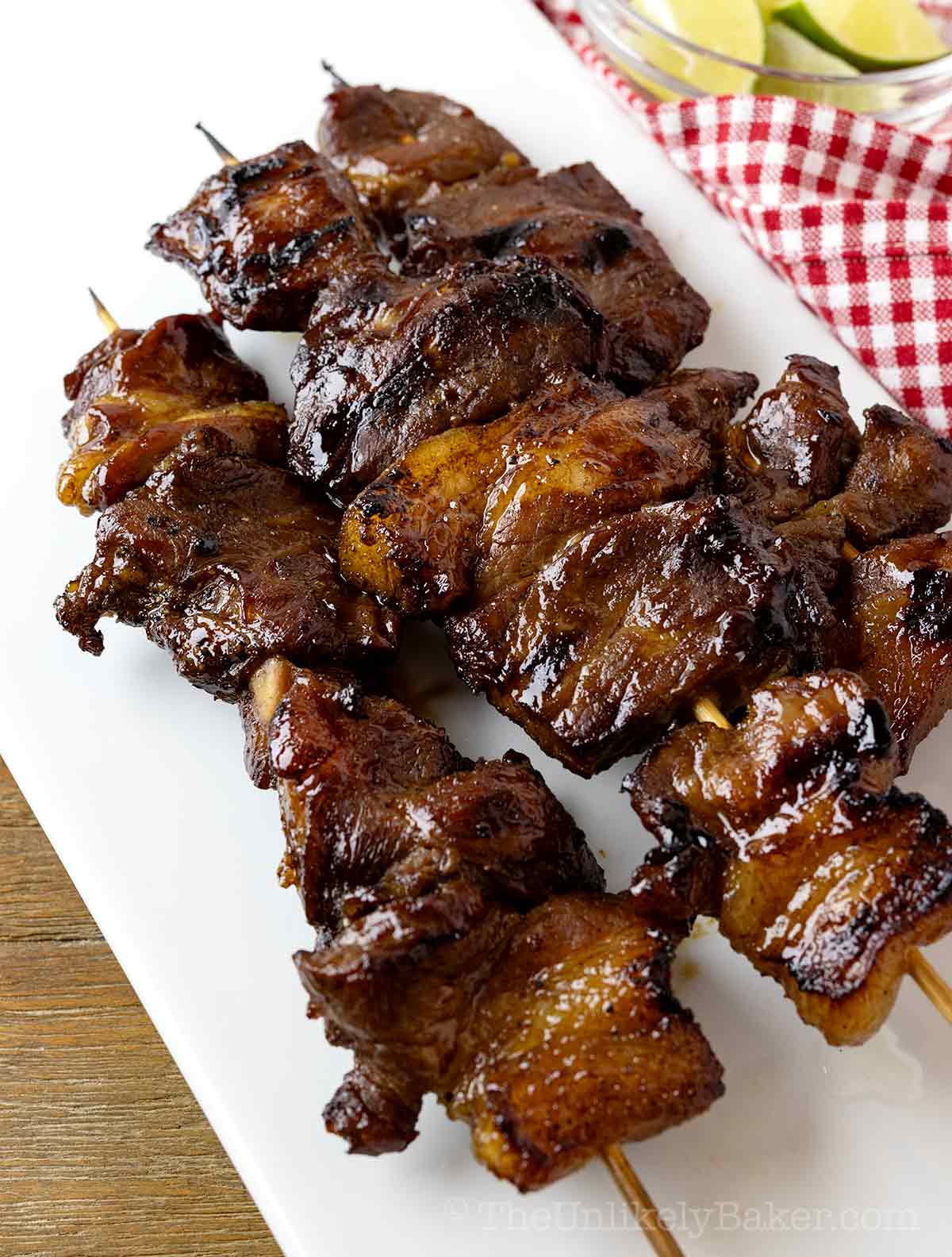 Filipino barbecue on a plate.