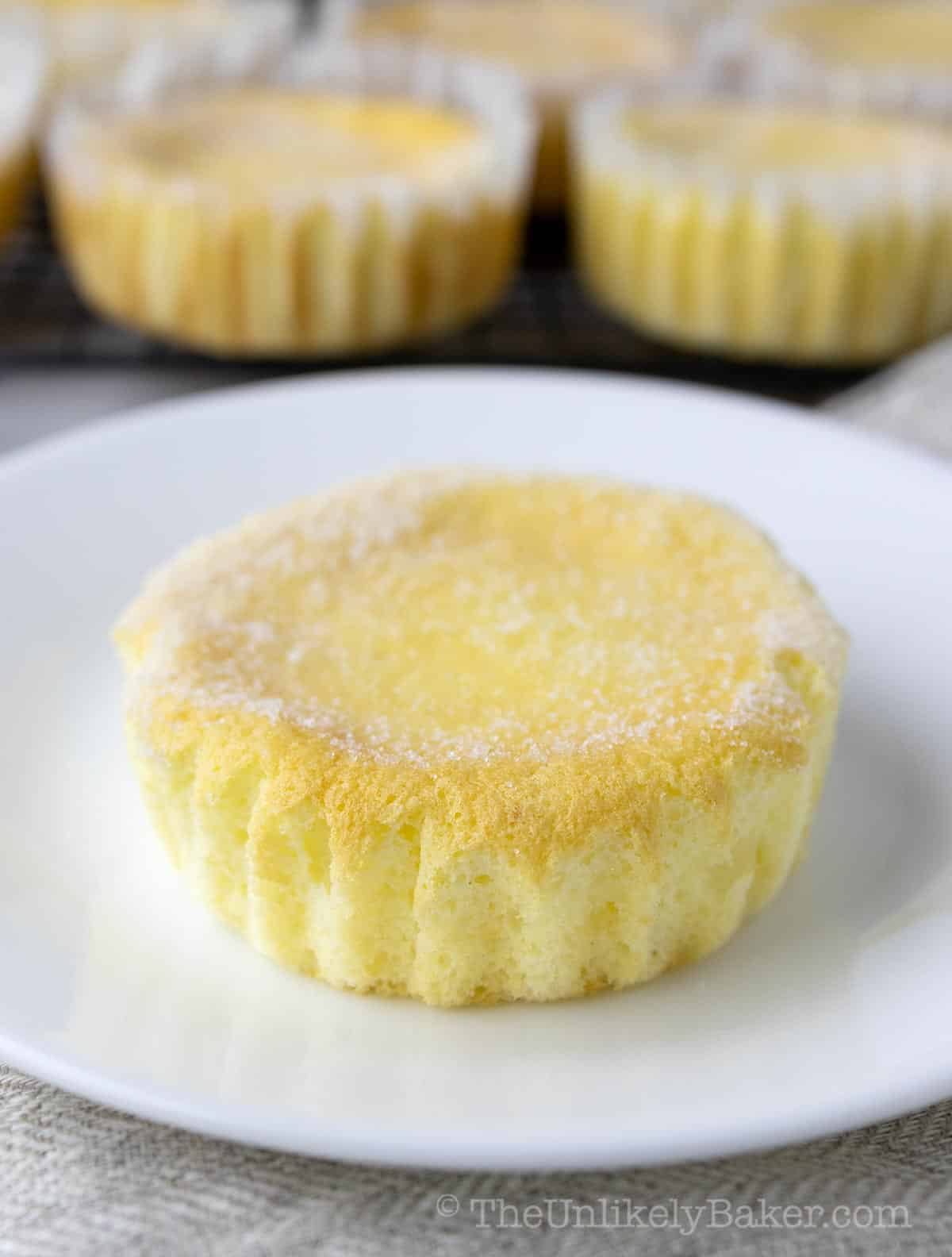 Pinoy chiffon cake on a plate.