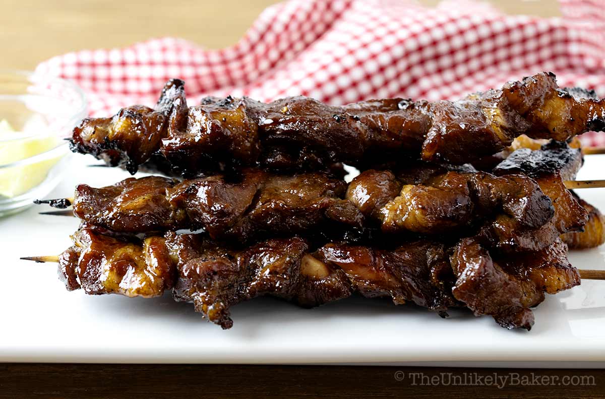 Pork BBQ pinoy on a plate.