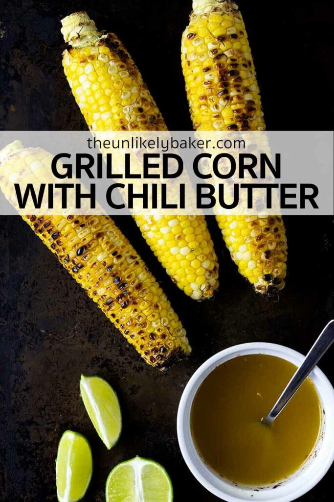 Pin for Grilled Chili Corn on the Cob.