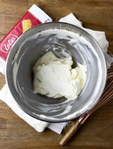 Whipped cream cheese in a bowl.