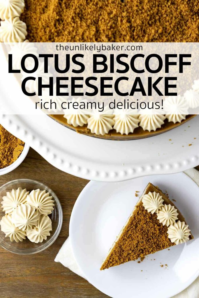 Pin for Lotus Biscoff Cheesecake Recipe.