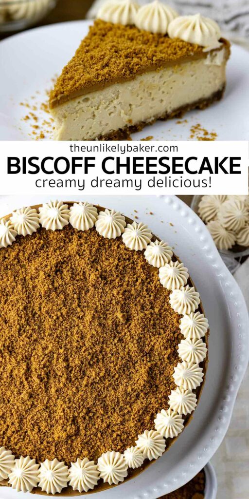 Pin for Creamy Biscoff Cheesecake.