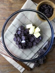 Butter and chocolate in a bowl.