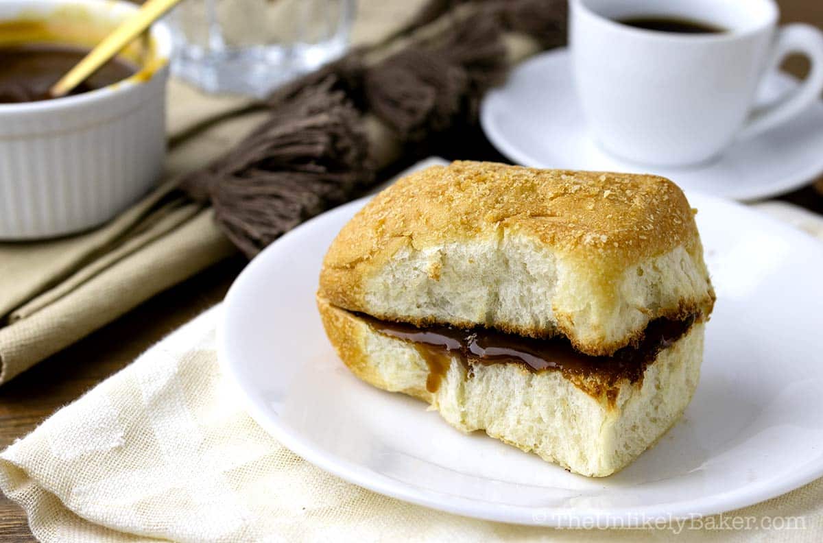 Filipino coco jam with pandesal.