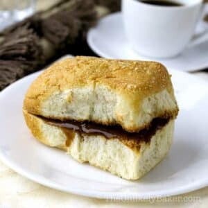 Hot pandesal with coco jam.