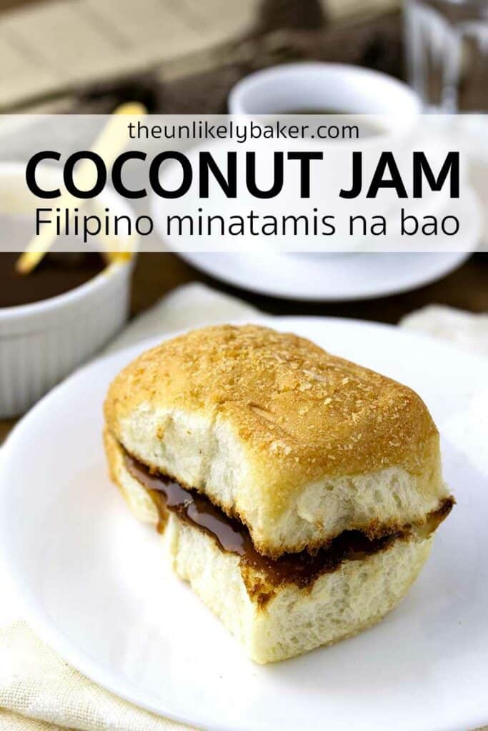 Pin for Filipino Coconut Jam Recipe.