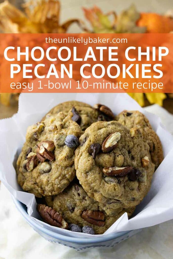 Pin for Chocolate Chip Cookies with Pecans.