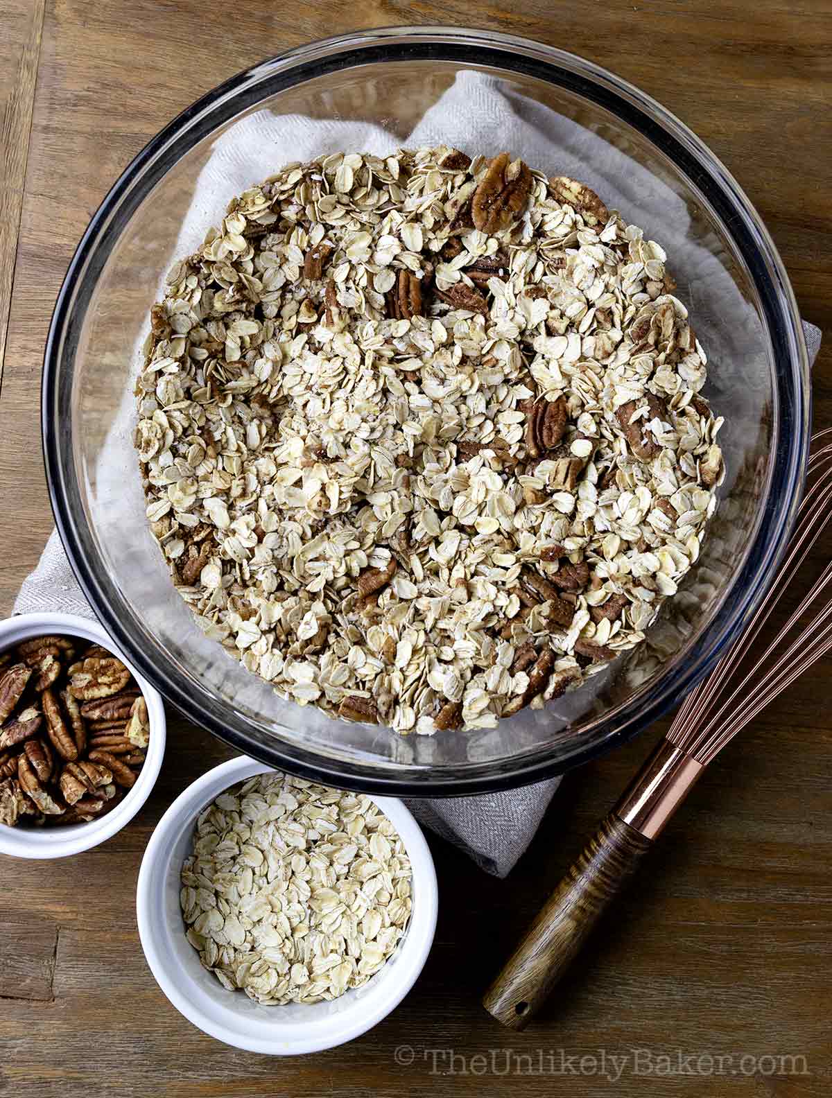 Oats mixture in a bowl.