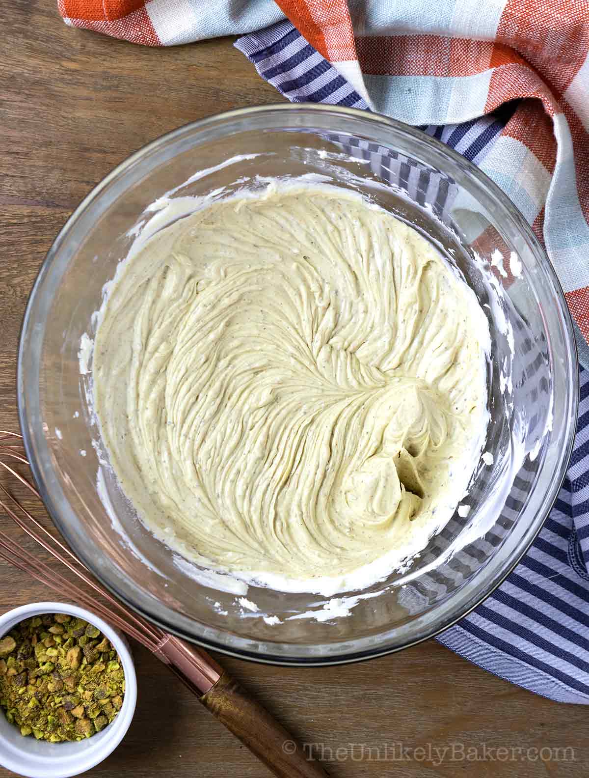 Pistachio butter mixture.