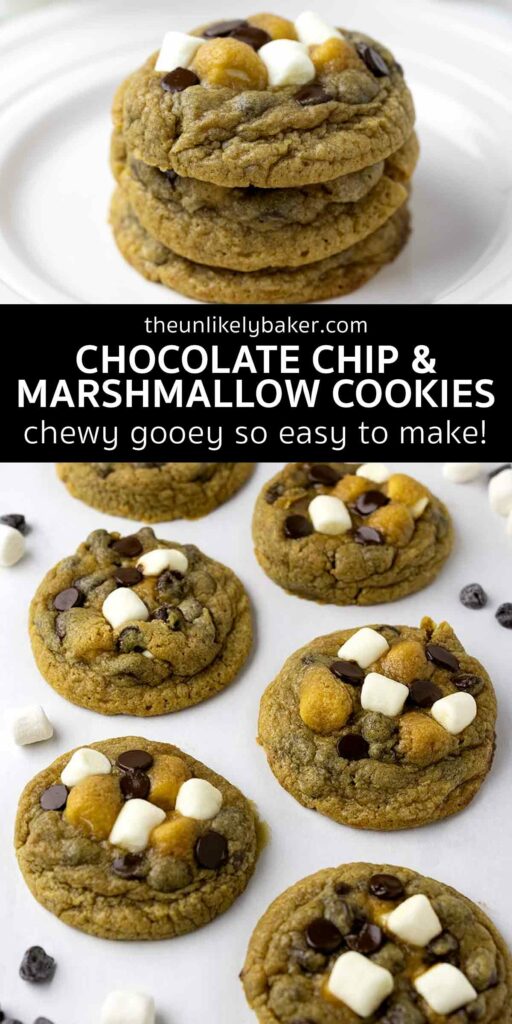 Pin for Chocolate Chip and Marshmallow Cookies.