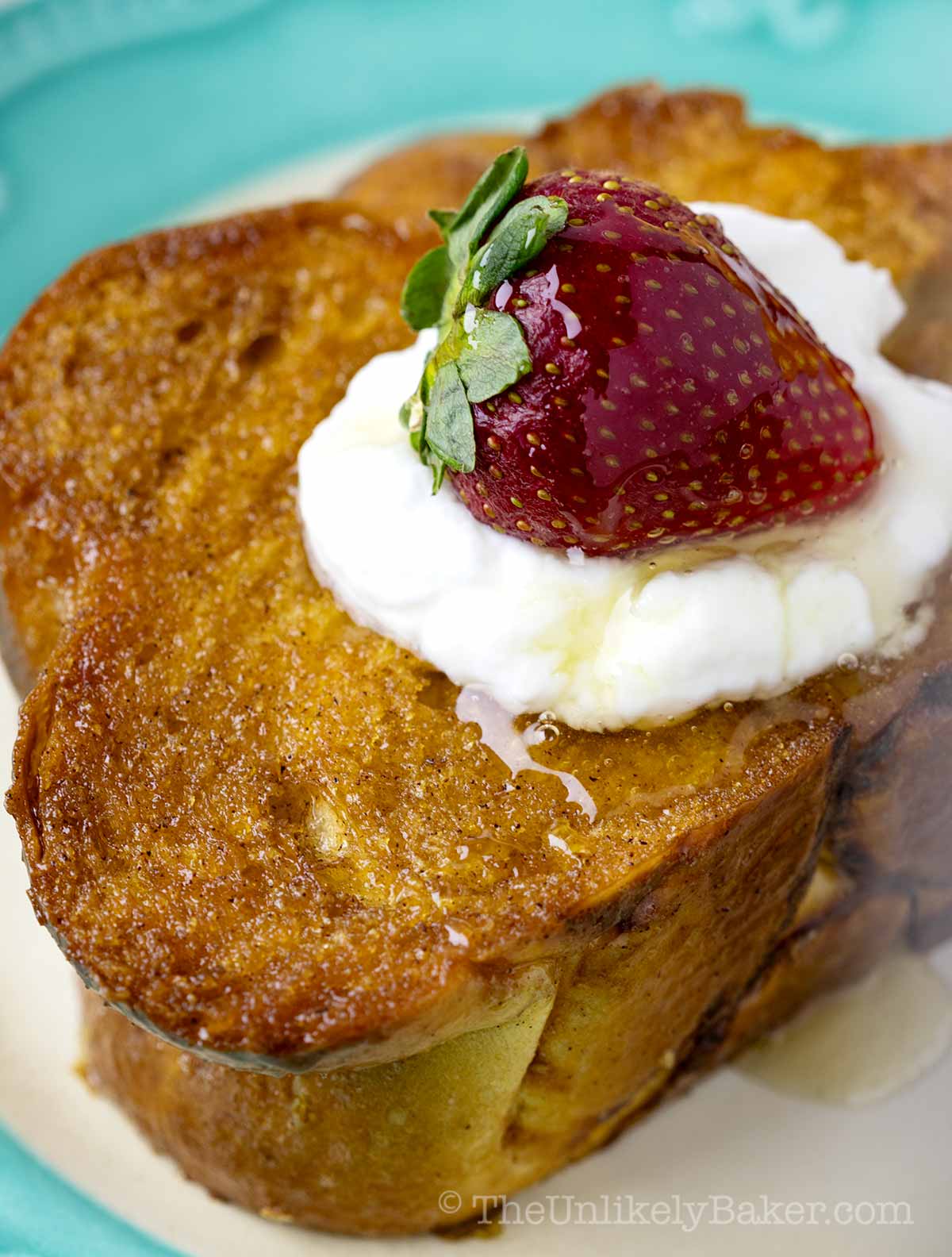 Honey butter bread drizzled with more honey.