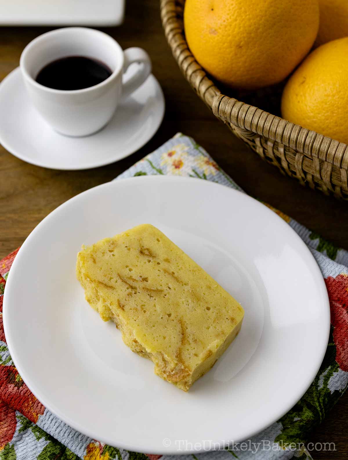 Pinoy bread pudding on a plate.