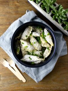 Frozen dumplings in a rice cooker.