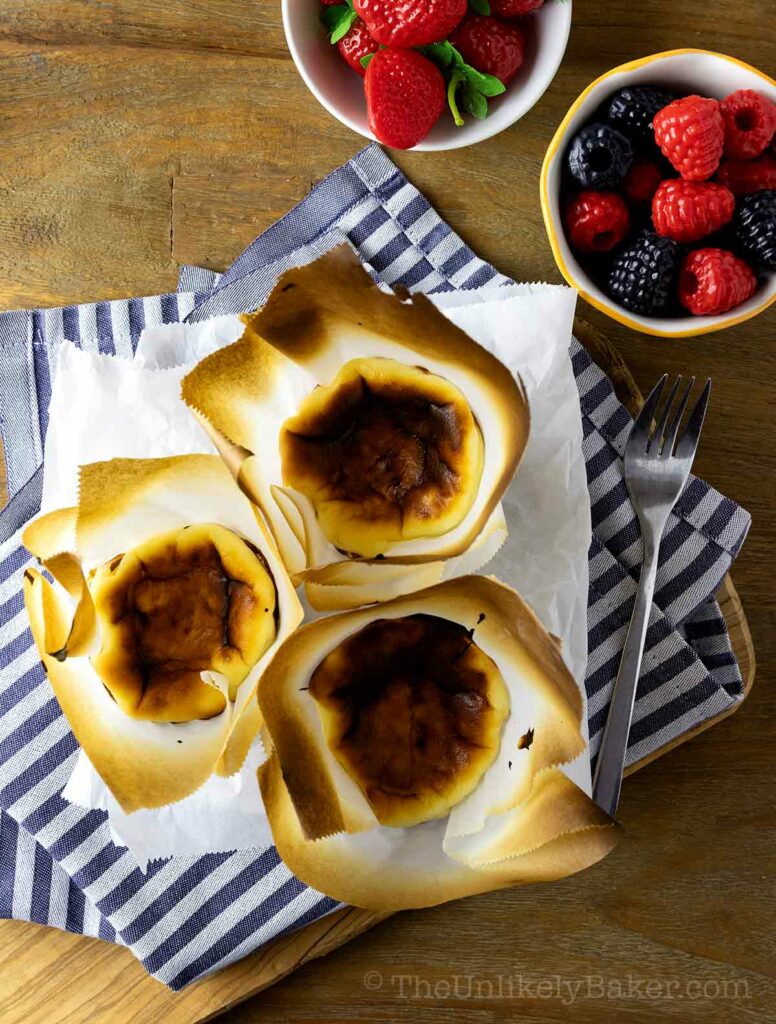 Mini Basque Cheesecakes