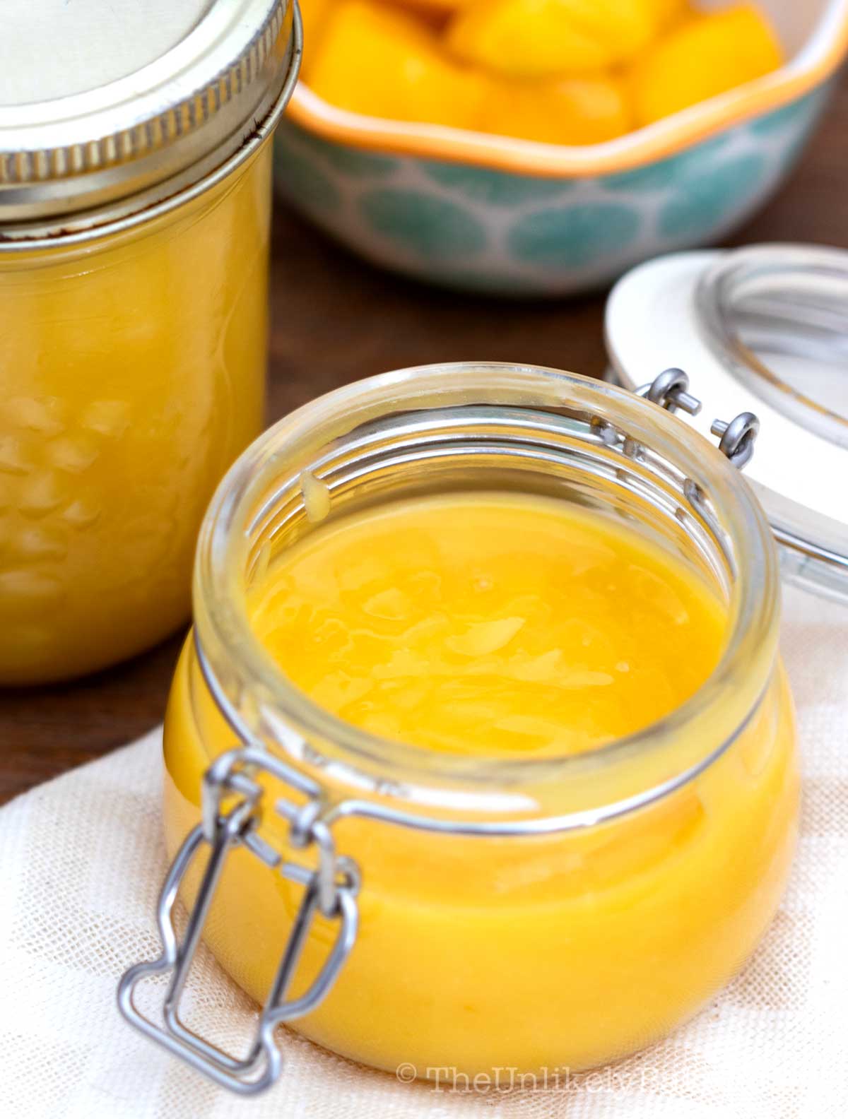 Fresh mango curd.