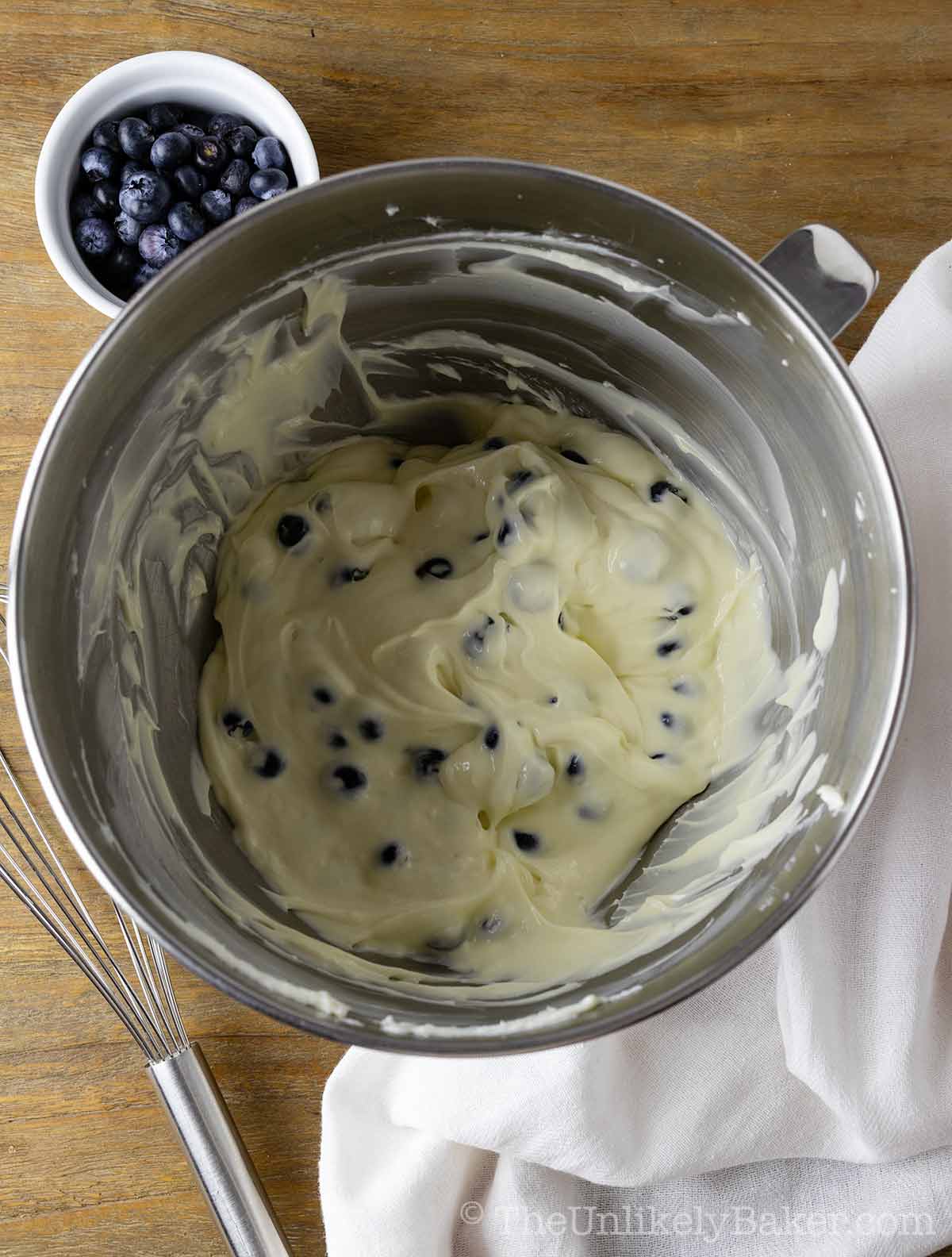 Blueberry mixture in a bowl.