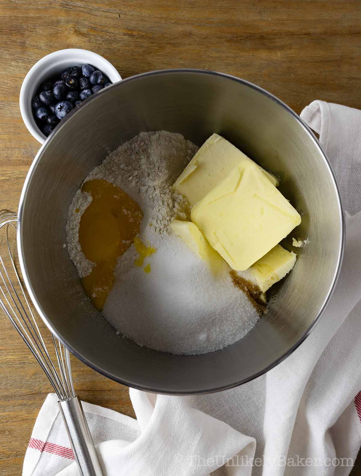 Crust ingredients in a bowl.