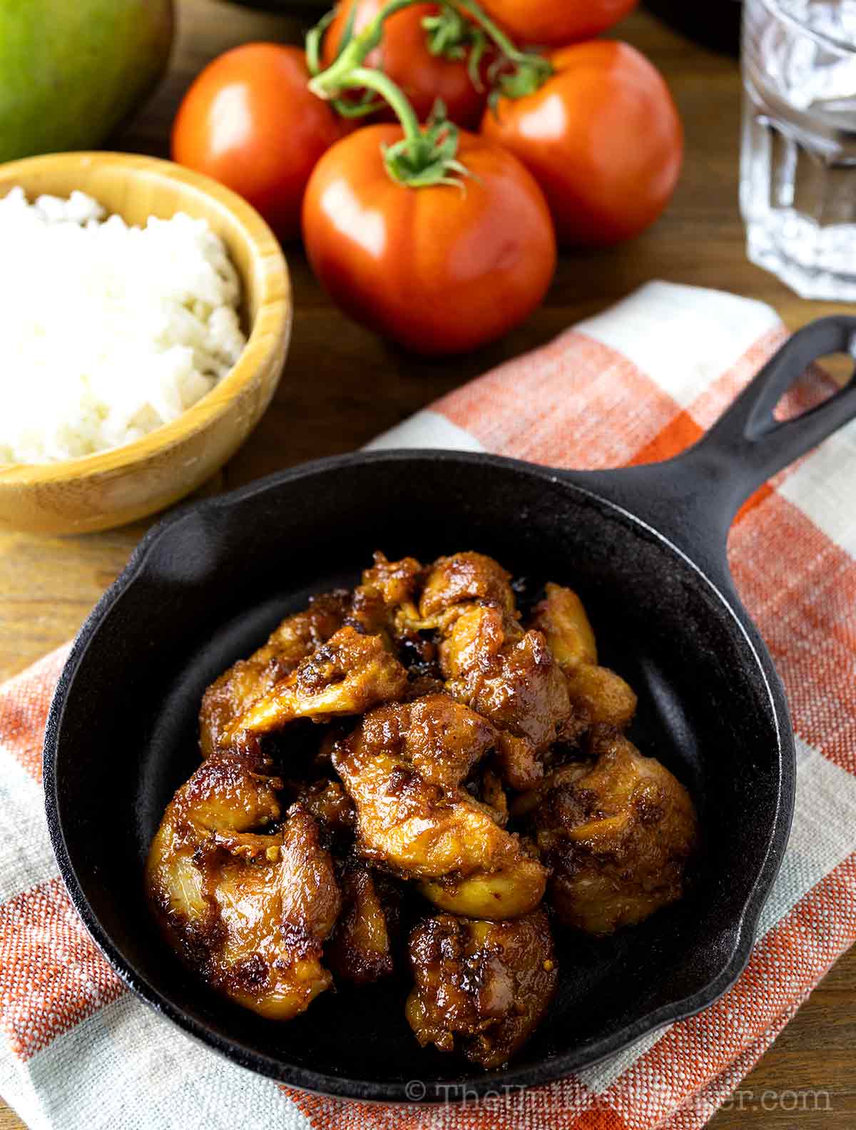 Chicken tocino with caramelized sugar.