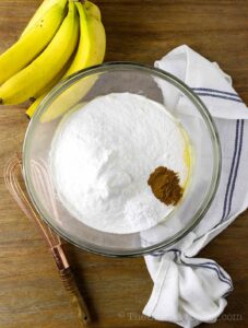 Dry ingredients added to creamed butter.