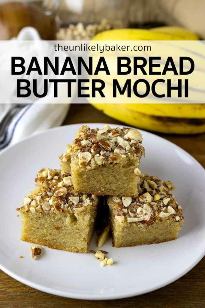 Pin for Banana Bread Butter Mochi.