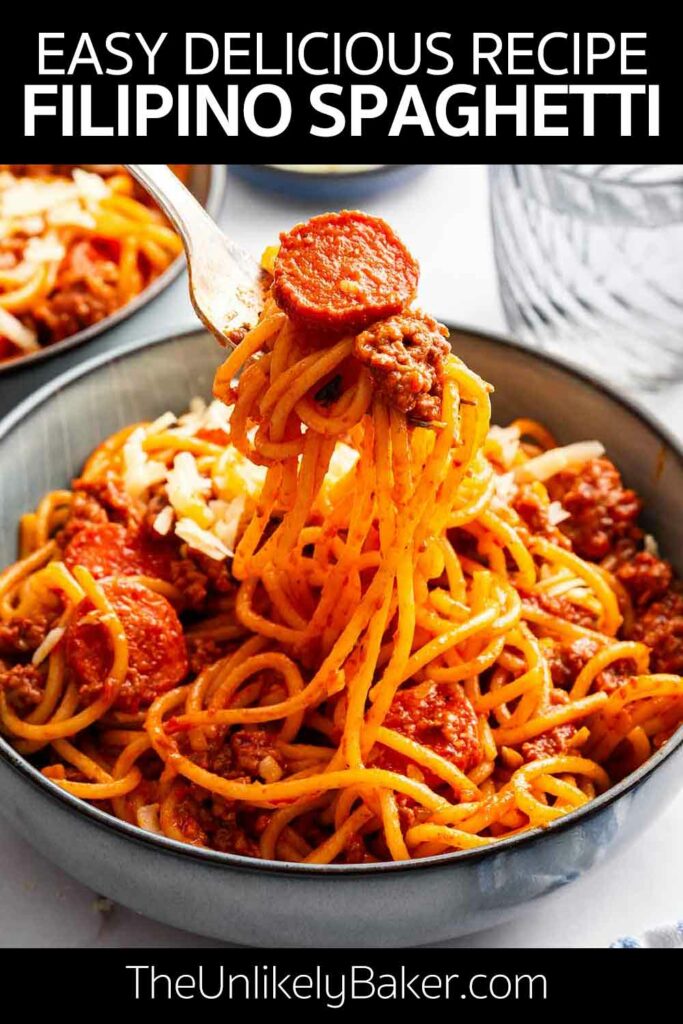 Pin for Filipino Spaghetti Recipe.