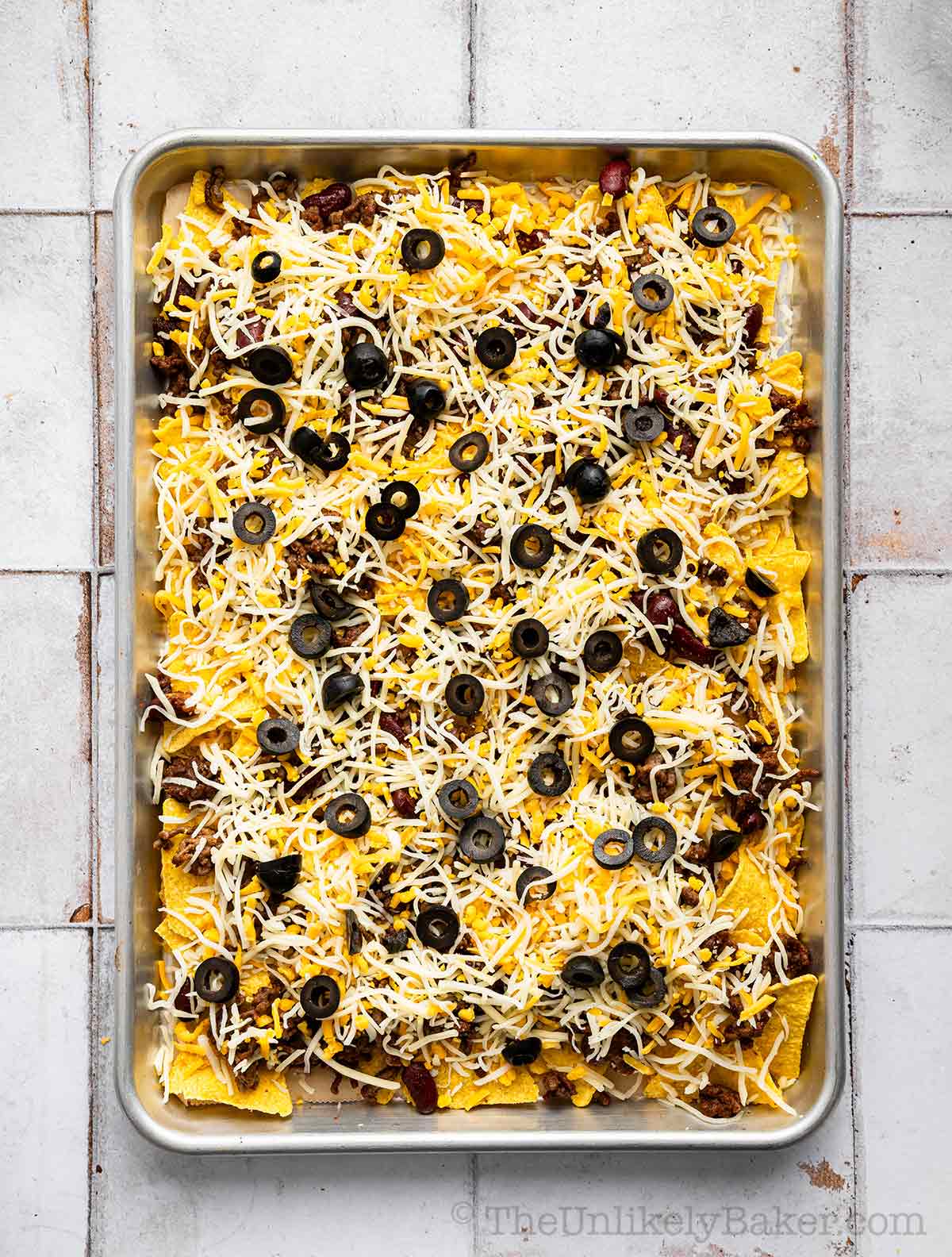 Layer of black olives.