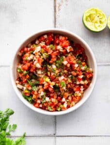 Freshly made pico de gallo.