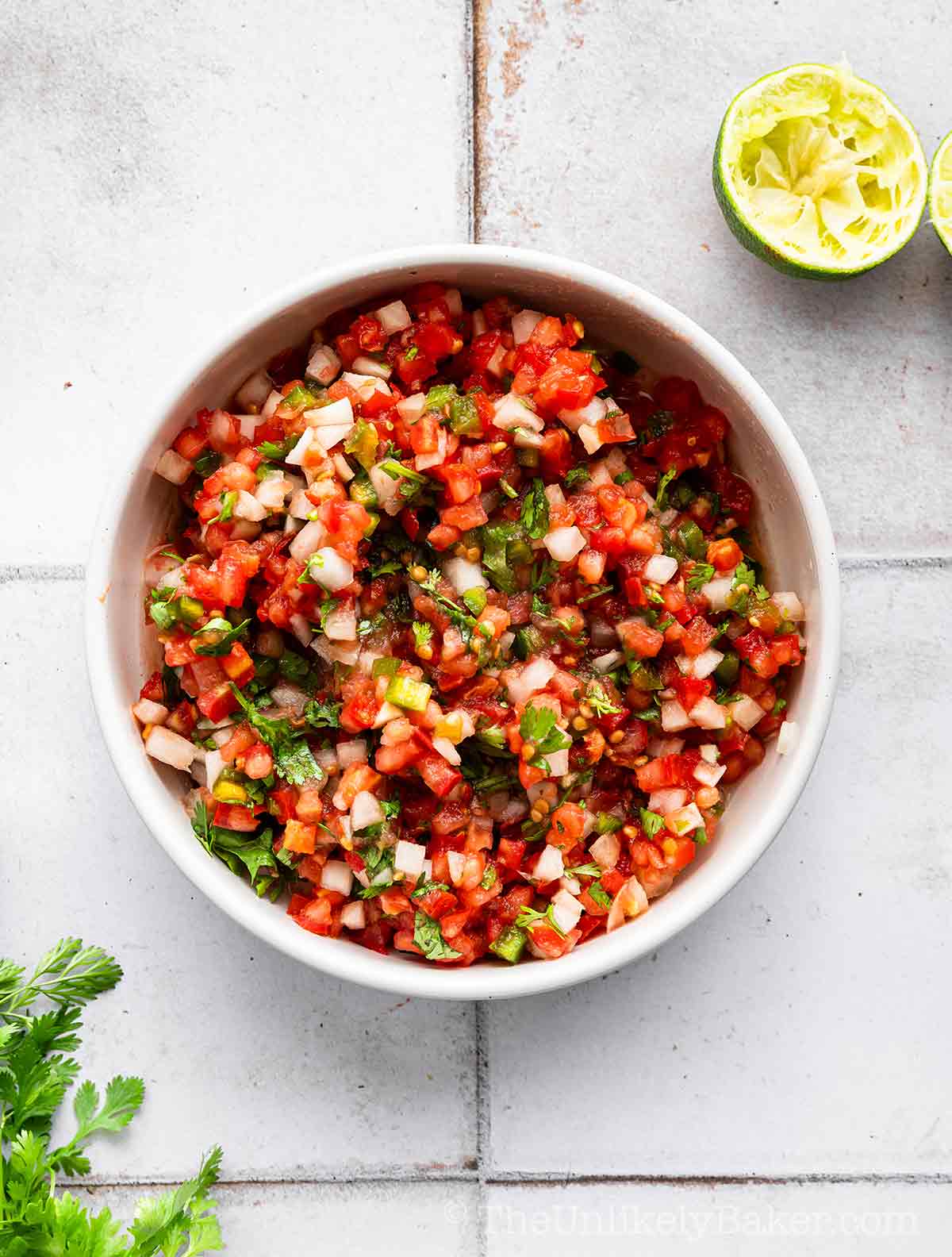 Freshly made pico de gallo.