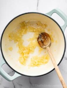 Cooking onion and garlic until fragrant.