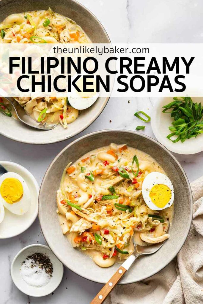 Pin for Filipino Creamy Chicken Sopas.