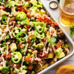 Close up shot of the ultimate nachos.