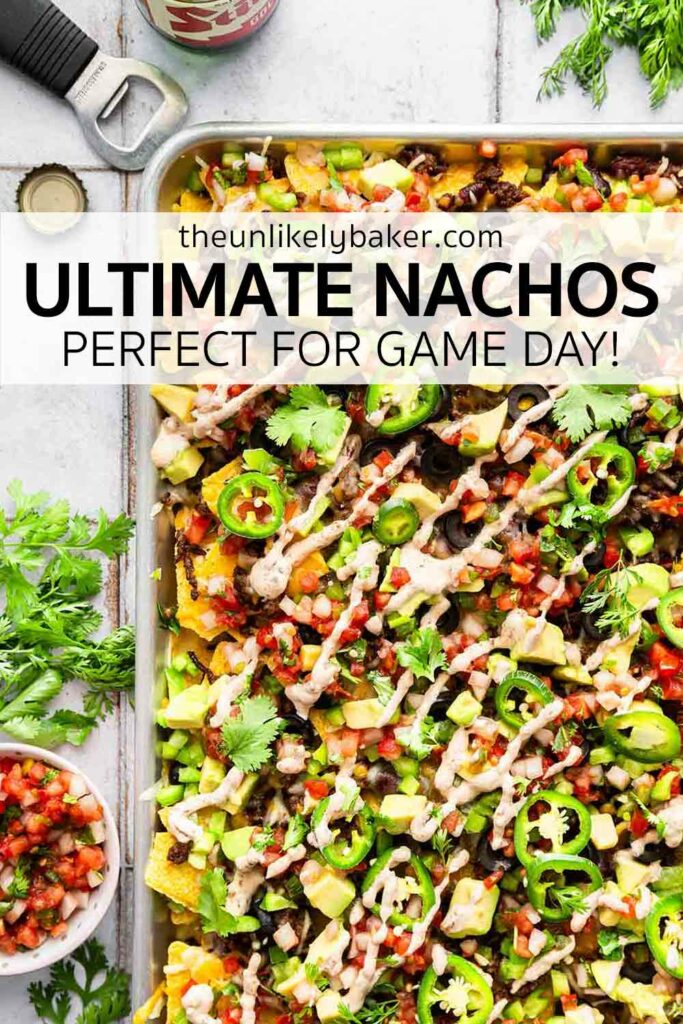 Pin for Ultimate Nachos Recipe with Ground Beef.