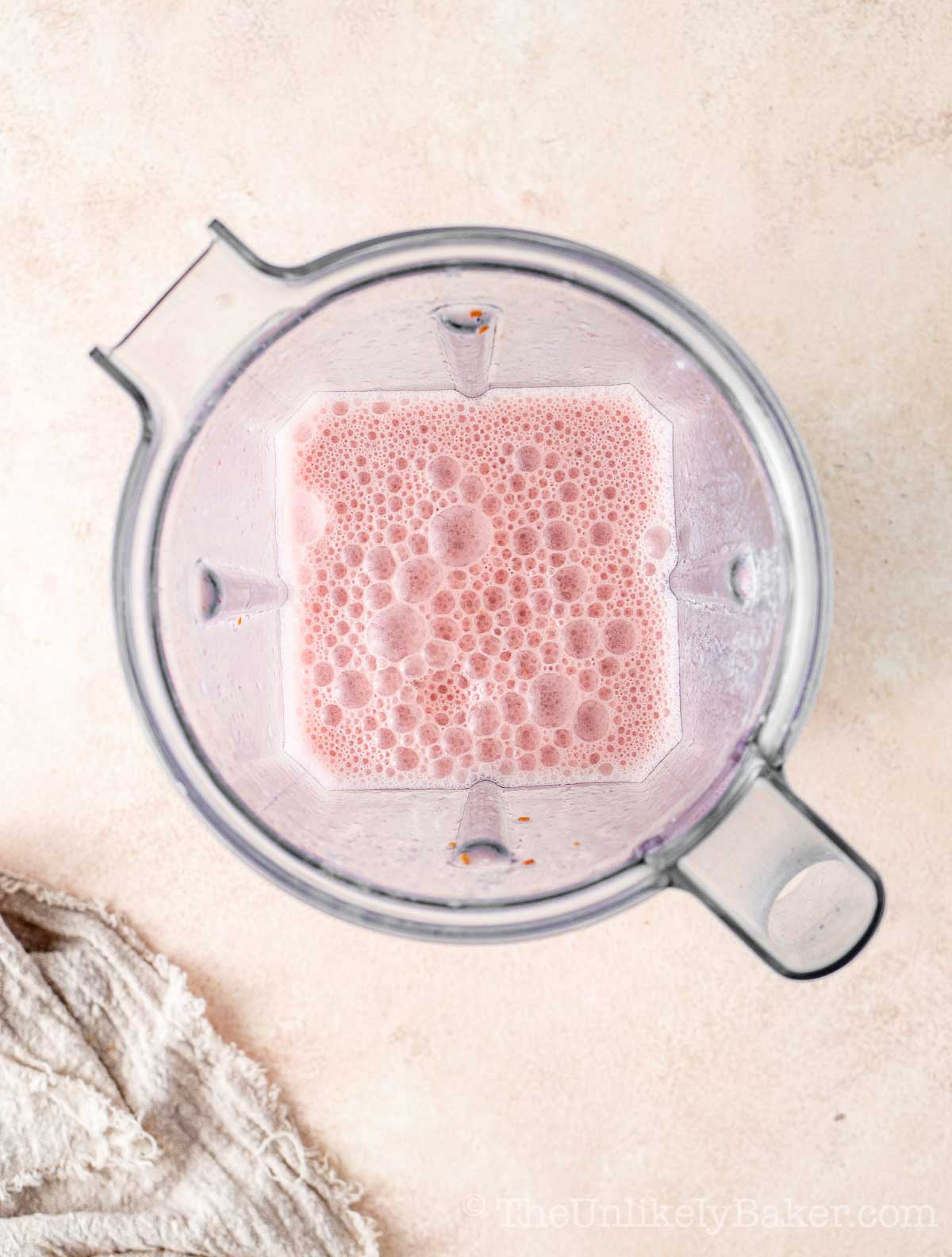 Wet ingredients in a blender.