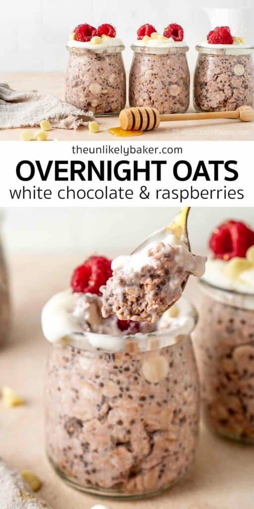 PIn for White Chocolate Raspberry Overnight Oats.