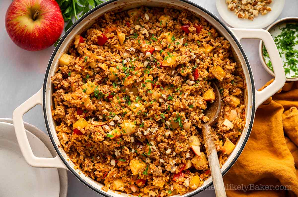 One pot bulgur pilaf.