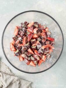 Fruit filling in a bowl.